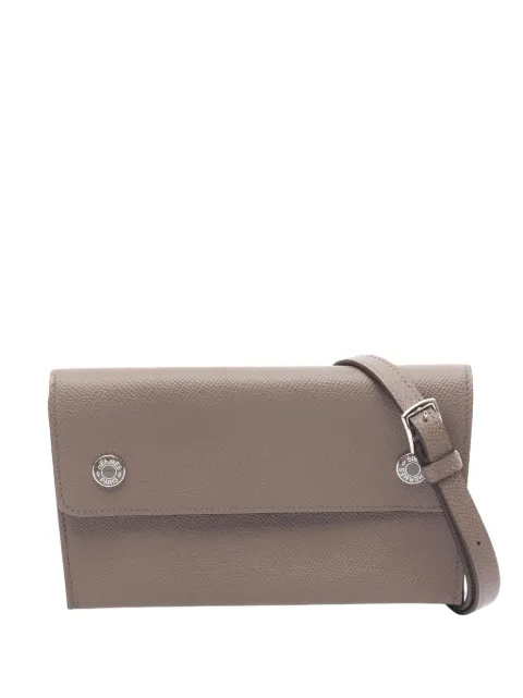 Hermès Pre-Owned 2025 Epsom Hermesnap Wallet crossbody bag Brown SH93W2K3CB6O96H6