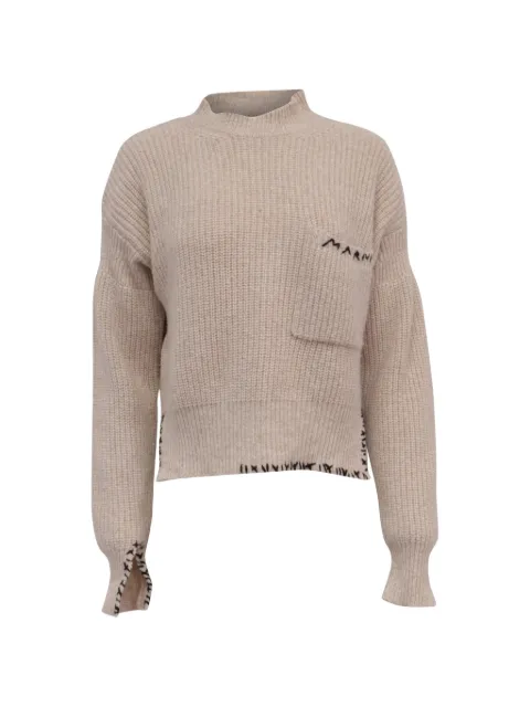 Marni Pre-Owned Logo-embroidered sweater Neutrals RFCPUUSCL787063W