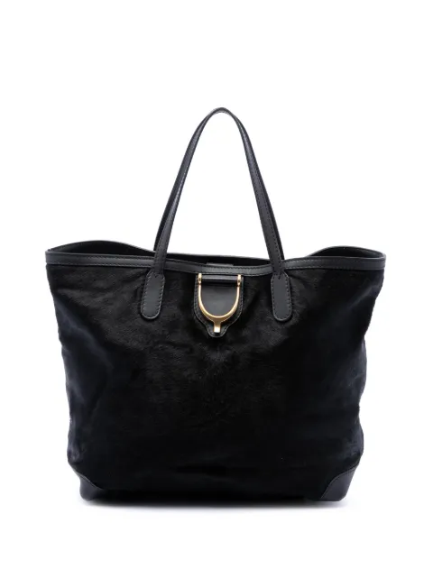 Gucci Pre-Owned 2016-2026 Pony Hair Stirrup tote bag Black ZCSWUEUGHFB8RM3I