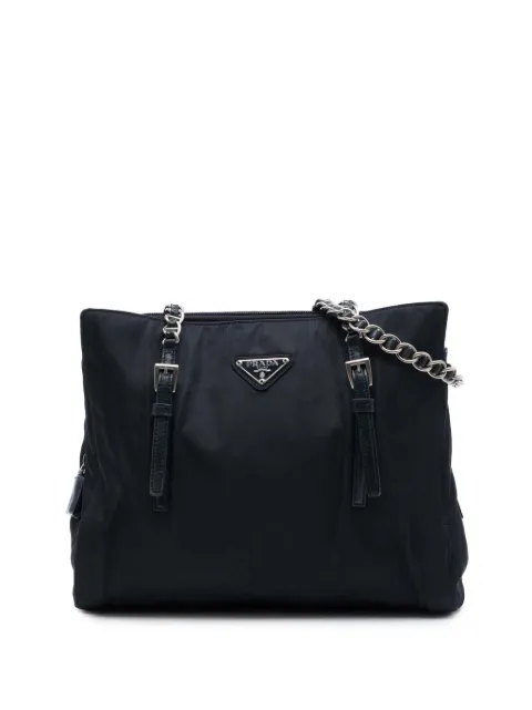 Prada Pre-Owned 2000-2013 Tessuto Chain tote bag Black Q1YIW41FCUEXOL2K