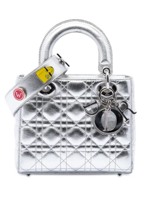 Christian Dior Pre-Owned 2017 Small Metallic Lambskin Cannage My ABCDior Lady Dior satchel Silver CHDHLIJ50HBVKV4R