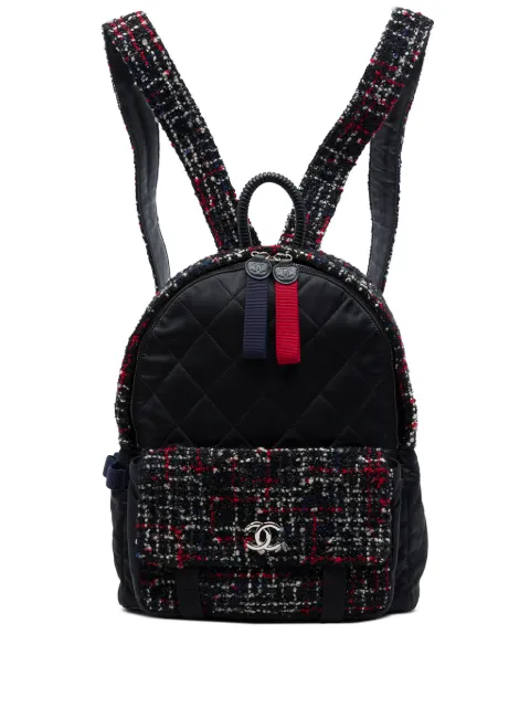 CHANEL Pre-Owned 2017-2018 Quilted Nylon and Tweed Astronaut Essentials backpack Black MDRIJI7X5MB9224W