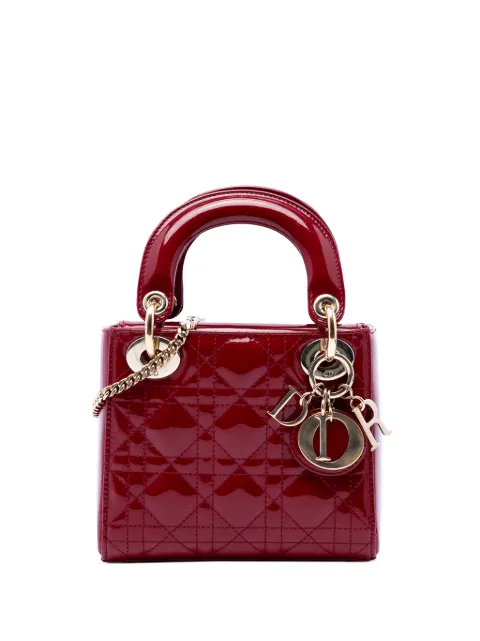 Christian Dior Pre-Owned 2017 Mini Patent Cannage Lady Dior satchel Red IV6W59ZO2WB54E2S