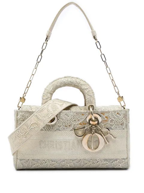 Christian Dior Pre-Owned 2023 Medium Embroidered Lace 3D Macrame Lady D Joy satchel Neutrals D9FIFJTPAJUSH3HF
