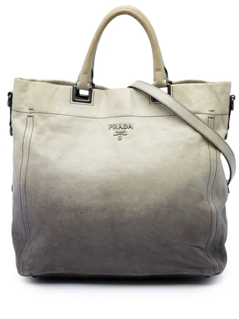 Prada Pre-Owned 2000-2013 Ombre Glace Calf Tote satchel Grey 6CBHDFFGXABB920L