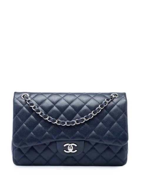 CHANEL Pre-Owned 2013-2014 Jumbo Classic Caviar Double Flap shoulder bag Blue F6V7DES7JV4I2BCT