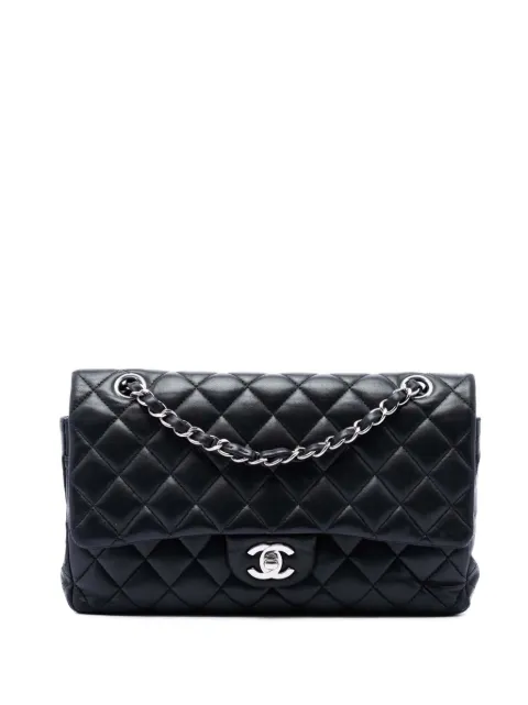 CHANEL Pre-Owned 2017-2018 Medium Classic Lambskin Double Flap shoulder bag Black EMH3SRXZMLM1OEAC