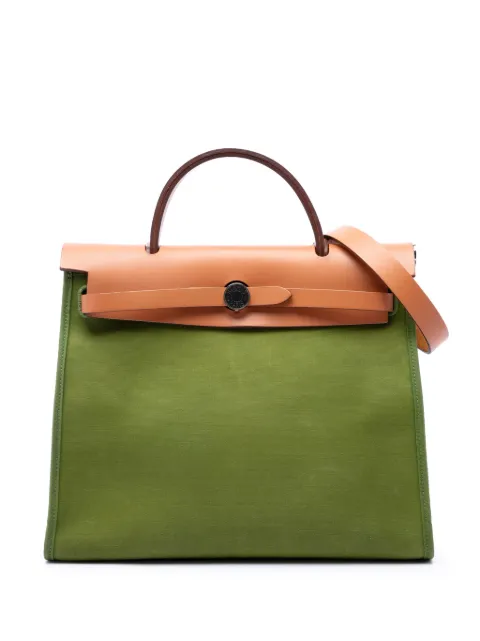 Hermès Pre-Owned 2003 Toile Herbag Zip 31 satchel Green 8HVJNPBKE1ZHCE3Z