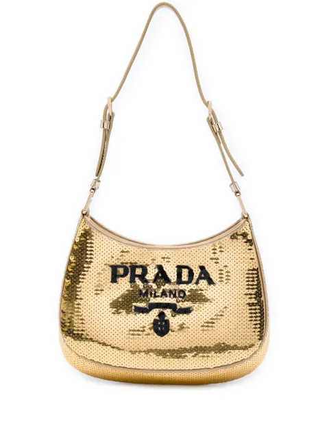 Prada Pre-Owned 2013-2026 Sequin Embellished Satin Cleo shoulder bag Gold 1FPO56G25CDUOYCO