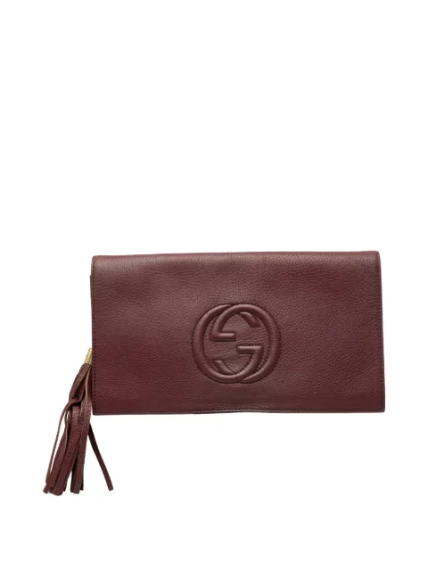 Gucci Pre-Owned 2000-2015 Calfskin Soho Disco clutch bag Red YU7Z017IOTUZ1GRV