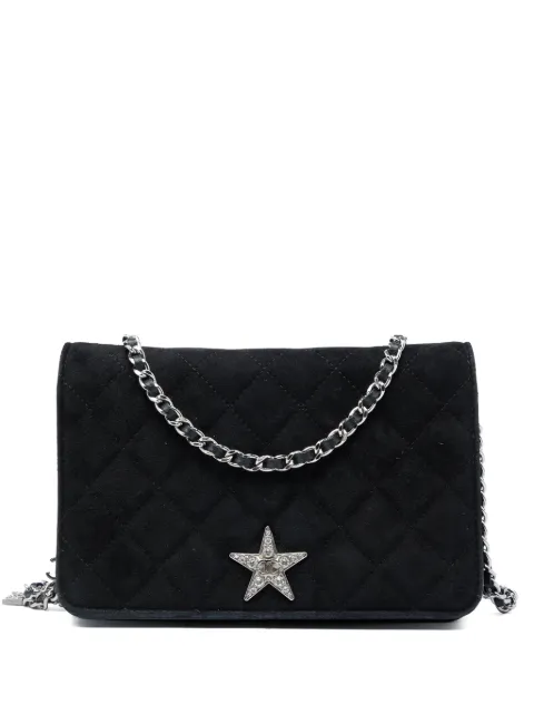 CHANEL Pre-Owned 2019 Quilted Suede Cocostellar Wallet on Chain crossbody bag Black VWSKMUHS149KS8X6