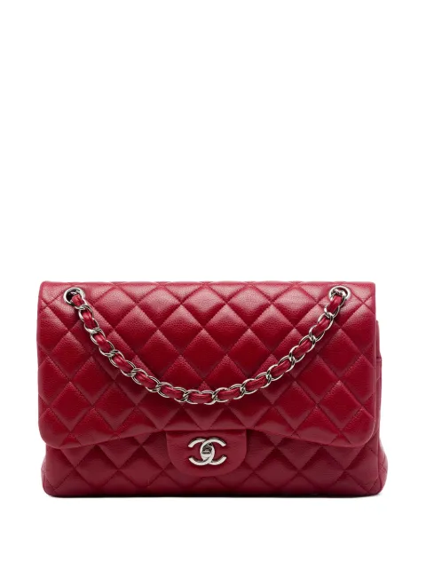 CHANEL Pre-Owned 2010-2011 Jumbo Classic Caviar Double Flap shoulder bag Red XT47SJ73TJAUZ6X1