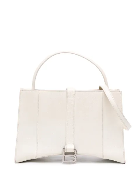 Balenciaga Pre-Owned 2018-2026 Small Leather Hourglass East West Tote satchel White WXGY93PZRZSSTA8P