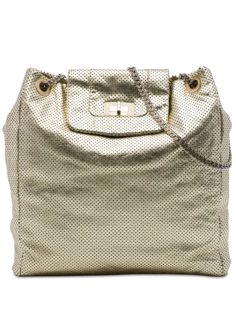 CHANEL Pre-Owned 2008-2009 Perforated Crackled Metallic Calfskin Drill tote bag Gold SXEBSI4SKGT1SW8T