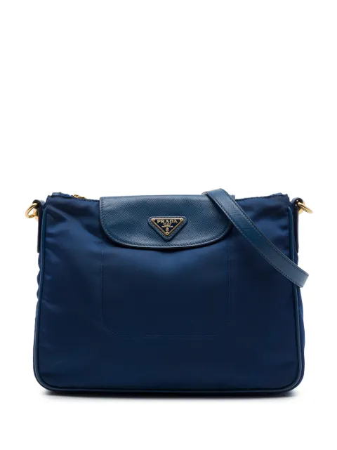 Prada Pre-Owned 2000-2013 Saffiano Trimmed Tessuto crossbody bag Blue TTA6TGFT6GXAFPYL