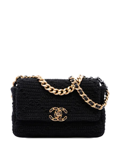 CHANEL Pre-Owned 2021-2026 Medium Crochet 19 Flap satchel Black ON8I88U354HB97FD