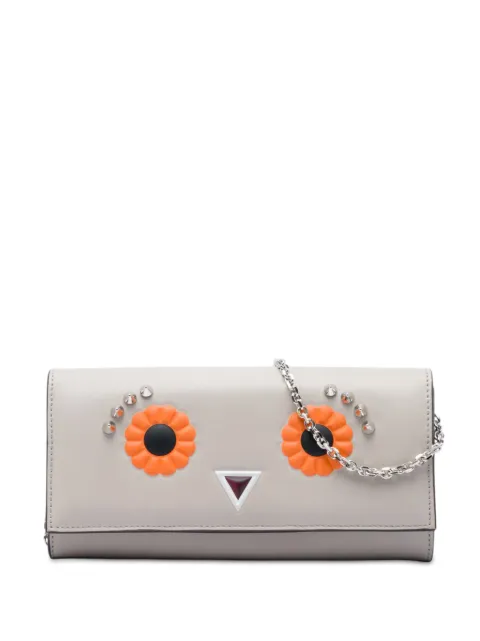 Fendi Pre-Owned 2010-2026 Leather Studded Faces Wallet on Chain crossbody bag Neutrals JBC4ZWR44VNZ5BS1