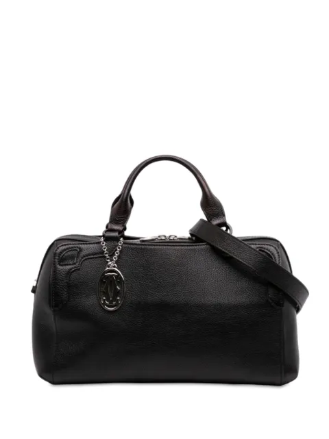 Cartier 1990-2010 Grained Calfskin Marcello de Cartier Bowling Bag satchel Black PPXKP0TU97NINM7D