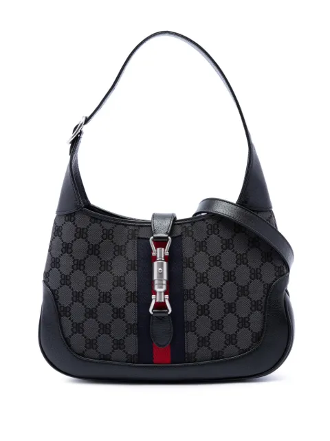 Balenciaga Pre-Owned 2021-2023 Gucci The Hacker Project Small BB Canvas Web Jackie 1961 crossbody bag Black J41OX9MHXIAIFI6O