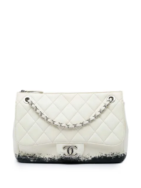 CHANEL Pre-Owned 2010-2011 Large Quilted Lambskin Blizzard Zip Top Flap shoulder bag White KW9KKTYYLJVRL1US