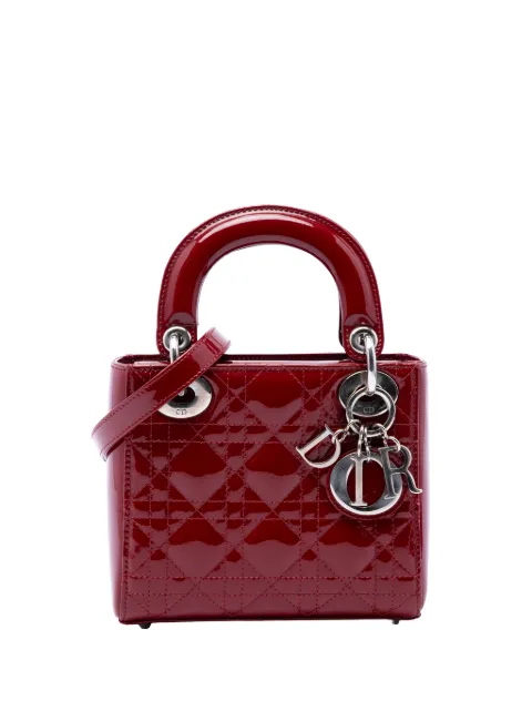 Christian Dior Pre-Owned 2015 Mini Patent Cannage Lady Dior satchel Red KL0K1E6ZO6BJD7JY