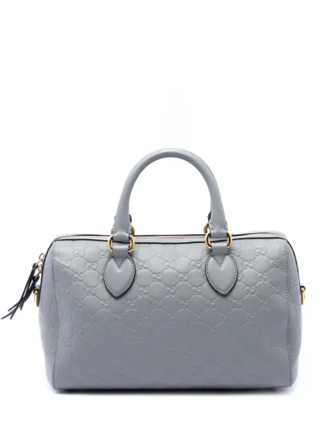 Gucci Pre-Owned 2016-2026 Guccissima Boston Bag satchel Grey GL2JJP6BAP49COOC