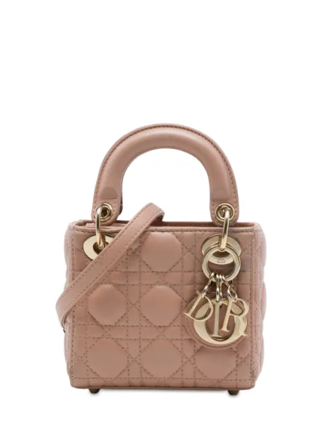 Christian Dior Pre-Owned 2020 Micro Lambskin Cannage Lady Dior satchel Brown LF4MI7AXK3HQ6FUY