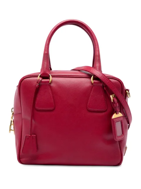 Prada Pre-Owned 2013-2026 Small Saffiano Square Bauletto satchel Red D093IT4P5BWS7H0H