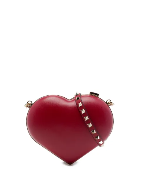Valentino Garavani Pre-Owned 2018-2026 Leather Rockstud Carry Secrets Heart Minaudiere crossbody bag Red IPHWPAYJ5RDDLORM