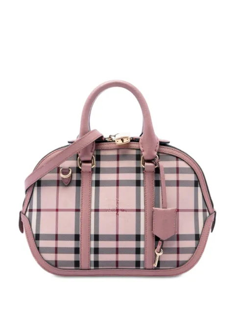 Burberry Pre-Owned 2000-2017 Small Haymarket Check Nylon Orchard Bowling Bag satchel Neutrals G2XFDMV03XDOMIO9