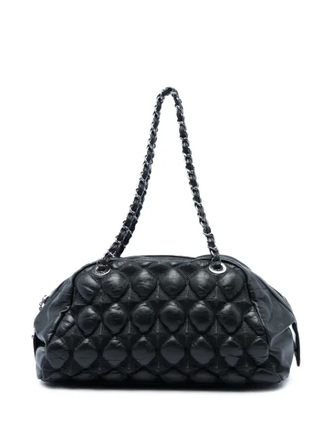 CHANEL Pre-Owned 2008-2009 Lambskin Bubble Quilt Bowling Bag shoulder bag Black B934RJ5O2DCZE7I8