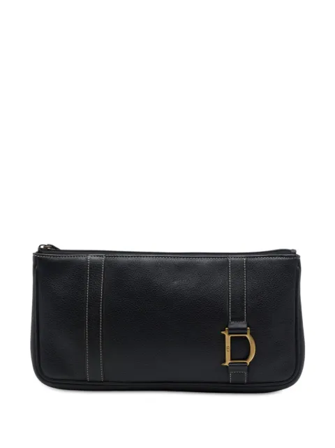Christian Dior Pre-Owned 2001 Logo Grained Calfskin clutch bag Black 4RAQCCHG8WVZSV7Z