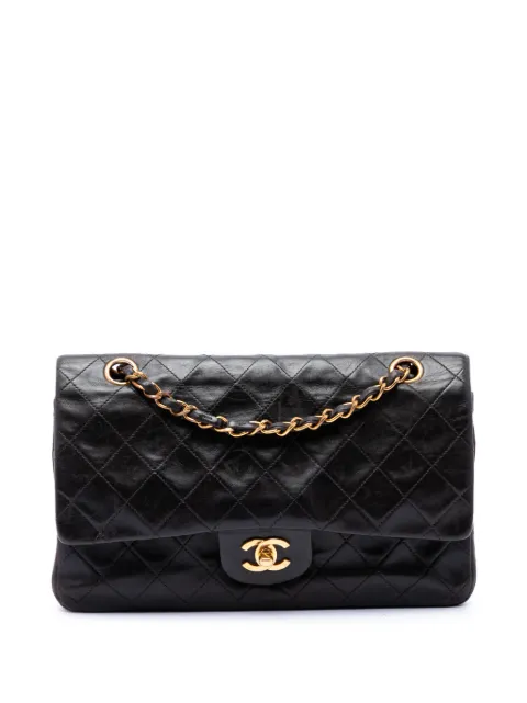 CHANEL Pre-Owned 1994-1996 Medium Classic Lambskin Double Flap shoulder bag Black 8MI4RC3EUSVJZ4TS