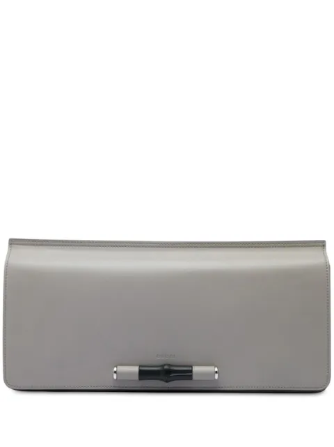 Gucci Pre-Owned 2016-2026 Calfskin Lady Bamboo clutch bag Grey 80799XDA0SR77K8P