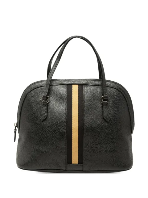 Gucci Pre-Owned 2000-2015 Medium Calfskin Web Dome satchel Black EC2IPN4DDSHWB01P