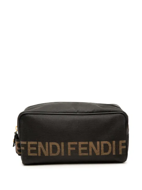 Fendi Pre-Owned 20th Century Nylon Logo Toiletry pouch Black BAQVP98R92FFLMQ5