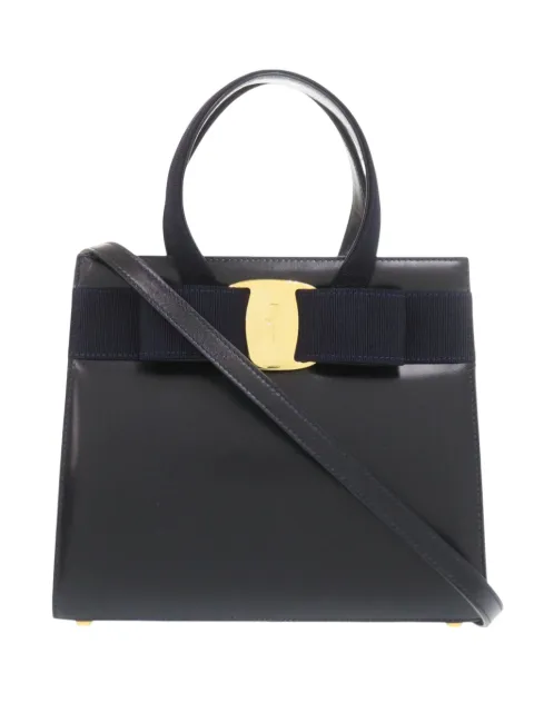 Ferragamo Pre-Owned 1990-2000 Vara Bow satchel Black UMFQ5022JANFHRDB