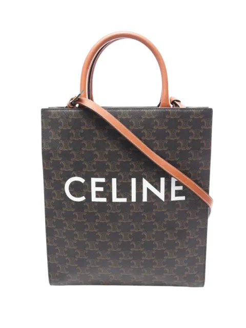 Celine Pre-Owned 2000-2026 Small Triomphe Coated Canvas Vertical Cabas Tote satchel Brown 7OAZBVZT34HRFLWW