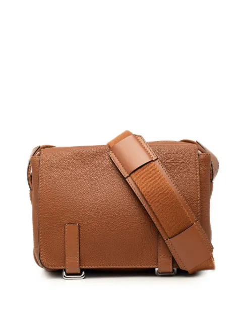 Loewe Pre-Owned 2021 Soft Grained Calfskin Military Messenger Bag XS crossbody bag Brown 08GK37YD302JUUPX