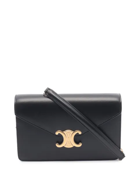 Celine Pre-Owned 2000-2026 Leather Margo Wallet on Chain crossbody bag Black 665936H5RCR4DYQK