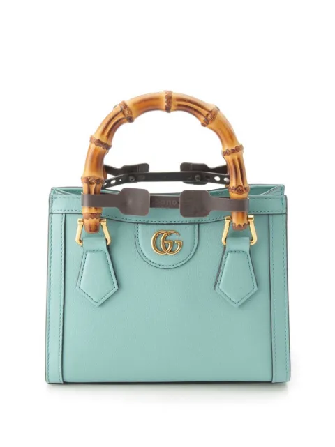 Gucci Pre-Owned 2016-2026 Mini Calfskin Bamboo Diana satchel Blue CS4ONNDP7VZ710X3