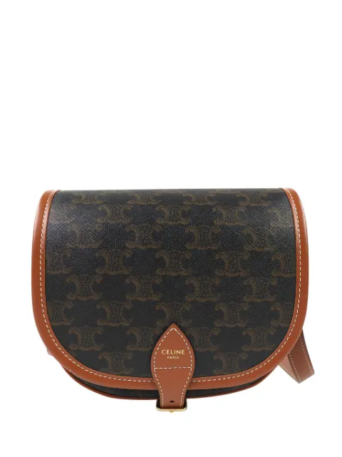 Celine Pre-Owned 2020-2026 Medium Triomphe Coated Canvas Folco crossbody bag Brown 2SBUAF171OLSM41K
