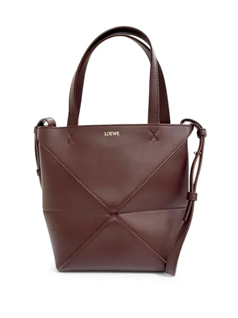 Loewe Pre-Owned 2023 Mini Shiny Calfskin Puzzle Fold Tote satchel Red NJHGNCC4ZOZDLUI2
