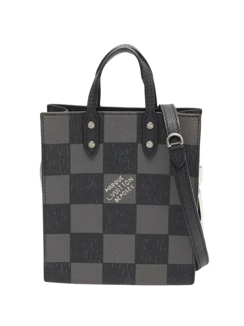 Louis Vuitton Pre-Owned 2021-2026 Damier Checkerboard Sac Plat XS satchel Black WTA4UQWHIG32DJYD