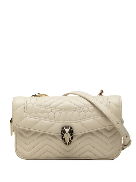 Bvlgari Pre-Owned 2018-2026 Quilted Calfskin Serpenti Forever Convertible Belt Bag crossbody bag White TIKX88ZVQEGCKCB1