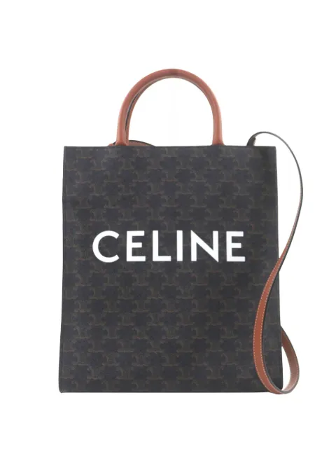 Celine Pre-Owned 2018-2026 Small Triomphe Coated Canvas Vertical Cabas Tote satchel Brown BJNT0NSI5ZUVPBPL