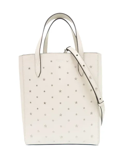 Jimmy Choo Pre-Owned 2010-2026 Star Studded Leather North South Bria Tote satchel White PY3M02EV6F9M9WLW