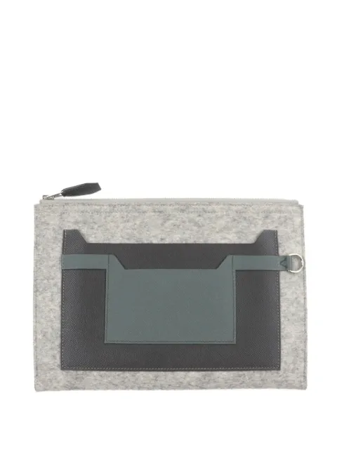 Hermès Pre-Owned 2019 Epsom and Felt Toodoo 29 clutch bag Grey G02ZF17P6QHIEV0J