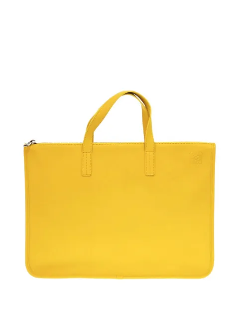Loewe Pre-Owned 2000-2026 Leather Anagram Toledo Briefcase business bag Yellow Y1O3H2D356252DLM