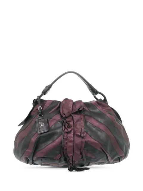 Prada Pre-Owned 2010-2026 Nappa Mordore Ruffle hobo bag Black 8Z5MDSANH6DOM0EX